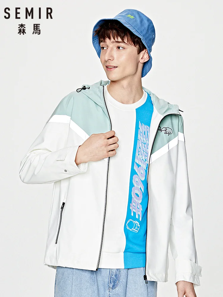 Куртка SEMIR Мужская стрейчевая куртка с вышивкой надписей контрастные цвета