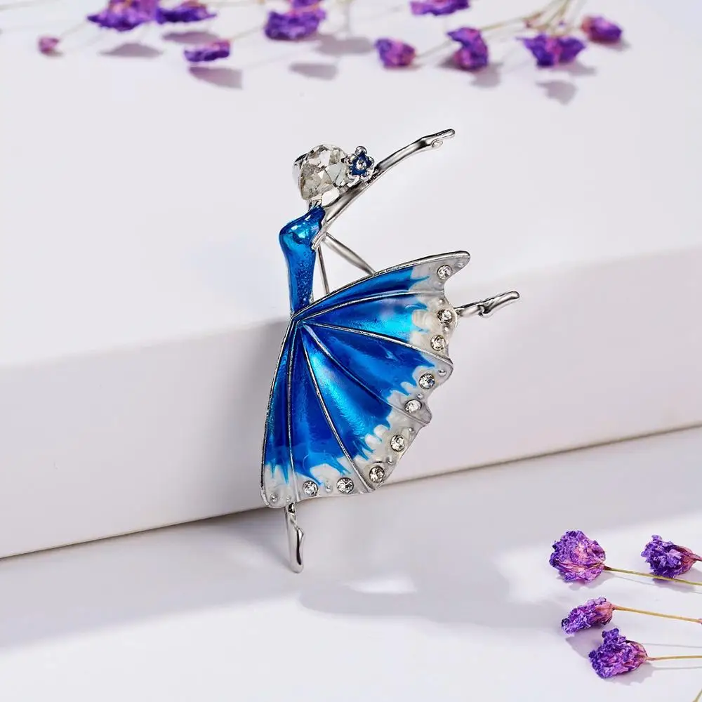 5 Мода Rhinestone танцы мальчик и девочка чертежное масло фигурка персонажа брошка заколка для женщин Девушка эмаль платье маленькое платье аксессуары - Окраска металла: 5