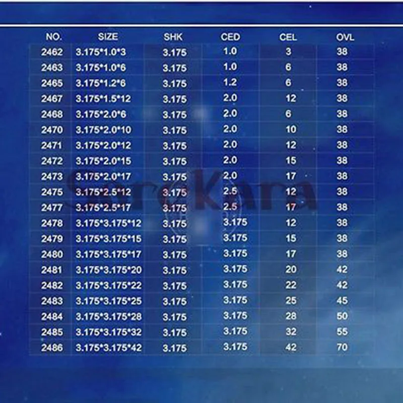 Твердосплавные концевые фрезы с двумя канавками 3 175*1*6 мм|spiral flute|cutter router bitcnc bit