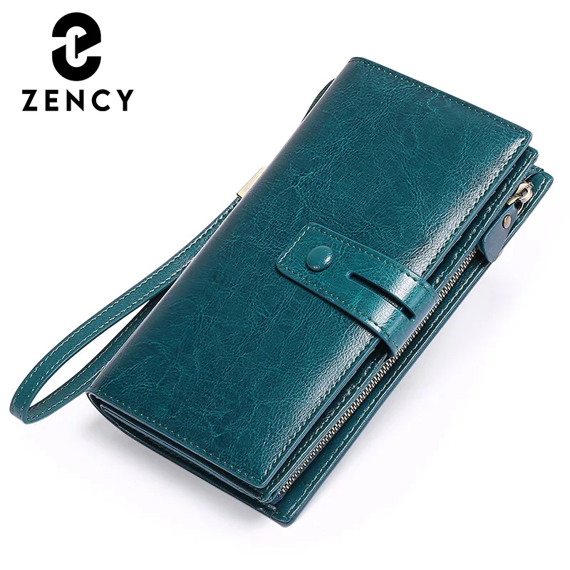 Zency роскошный женский кошелек из коровьей кожи Новый Модный классический клатч с