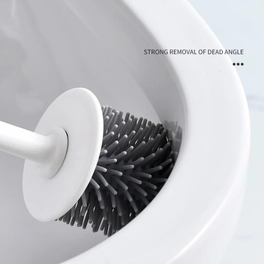 

Long Handle Toilet Brush With Base Toilet Urinal Brush Home Bathroom Hotel Cleaning Accessories for Home Bathroom (White)