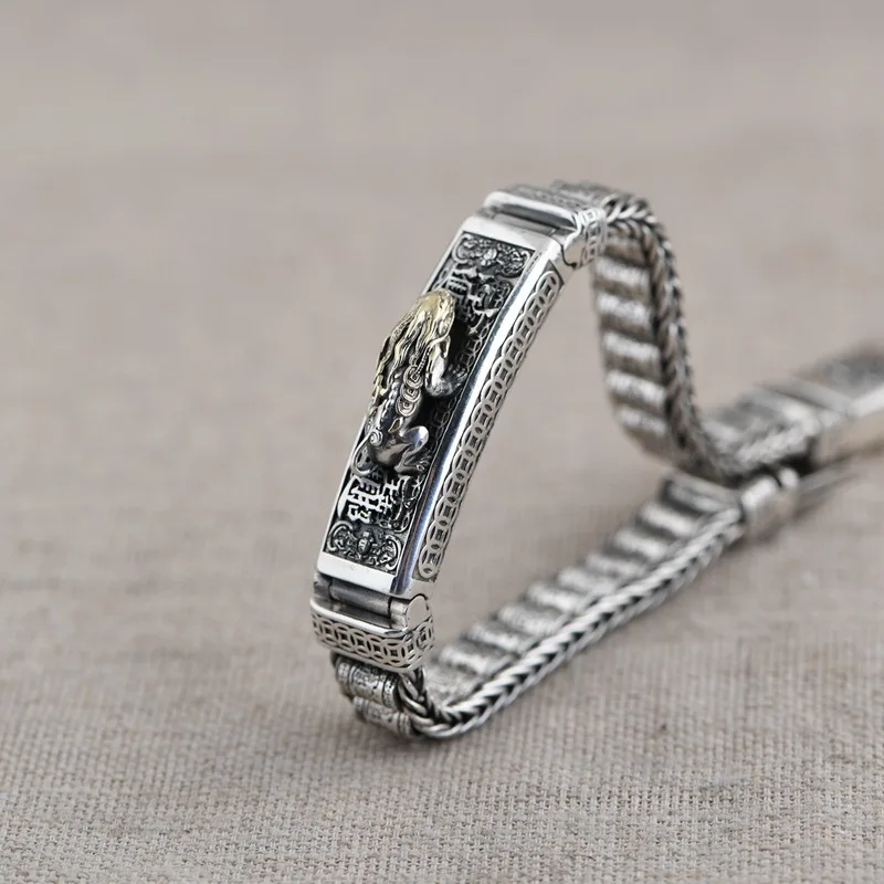 

Браслет FNJ из серебра 925 пробы с животными, 13 мм, 20 см, 22 см