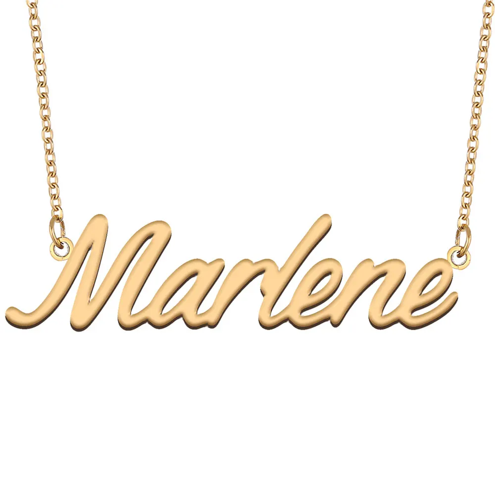

Marlene Nameplate Necklace for Women Stainless Steel Jewelry Gold Plated Name Chain Pendant Femme Mothers Girlfriend Gift