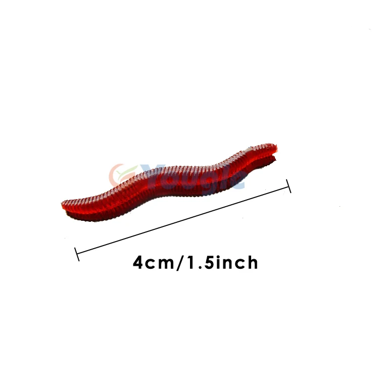 YOUGLE 50pcs/lot Fish Soft Earthworm Earth Worm Silicone Fishing Bait Lure Tackle 1.5 inch 0.01oz | Спорт и развлечения