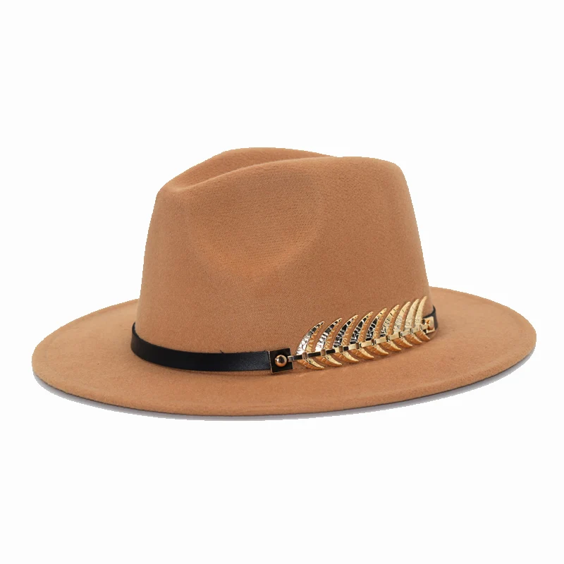 New Gentleman Hat British Hat Men Belt Hat Ladies Spring Wool Hat Black Jazz Hat Elegant Ladies Fedora F55