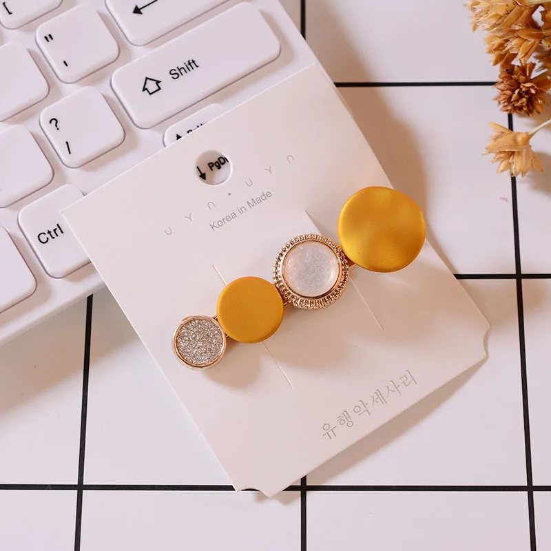 Корейские круглые заколки для волос со звездами женщин винтажные геометрические