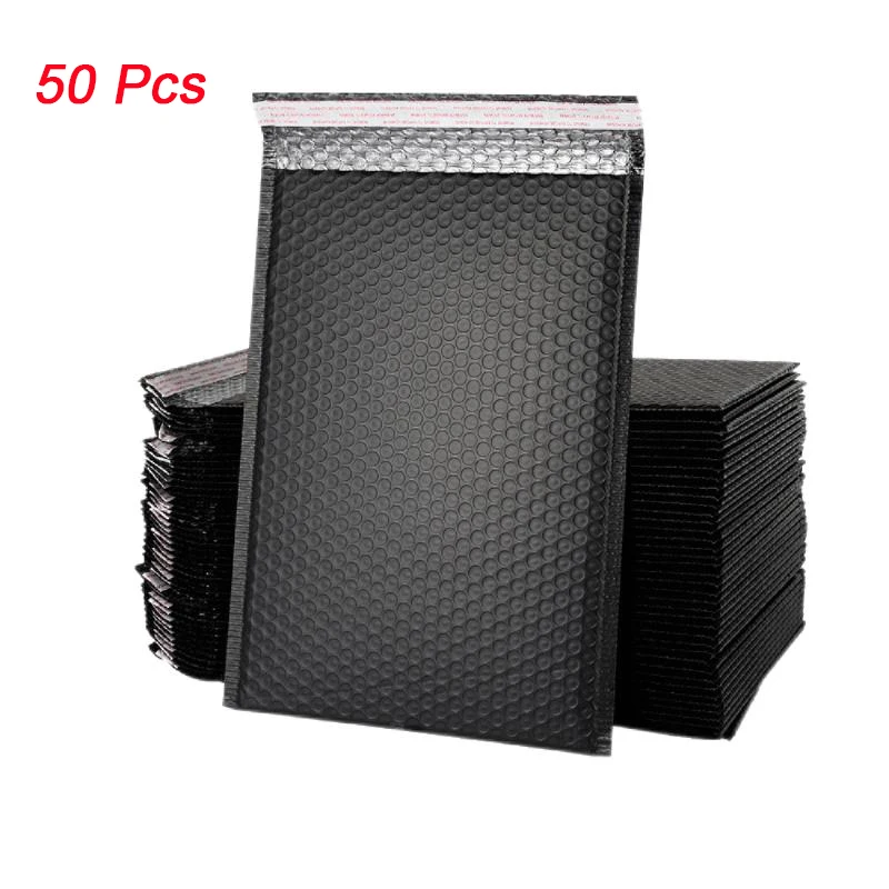 50Pcs Bubble Envelopes Matt Black Mailer Poly Padded Mailing for Mailer Gift Packaging Self Seal Bag Bubble Padding Shipping