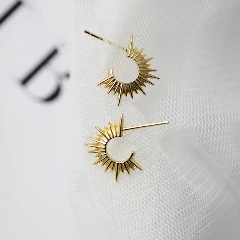 100% Аутентичные 925 пробы серебряные преувеличенные личности Золотые Солнечные