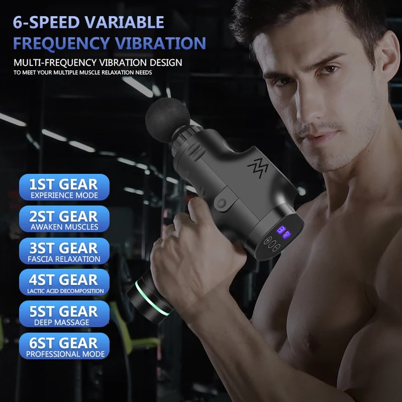 

1800MAH 12v LCD Massage Gun Deep Muscle Massager Bottom Press Body Massage Exercising Relaxation Slimming Shaping Pain Relief