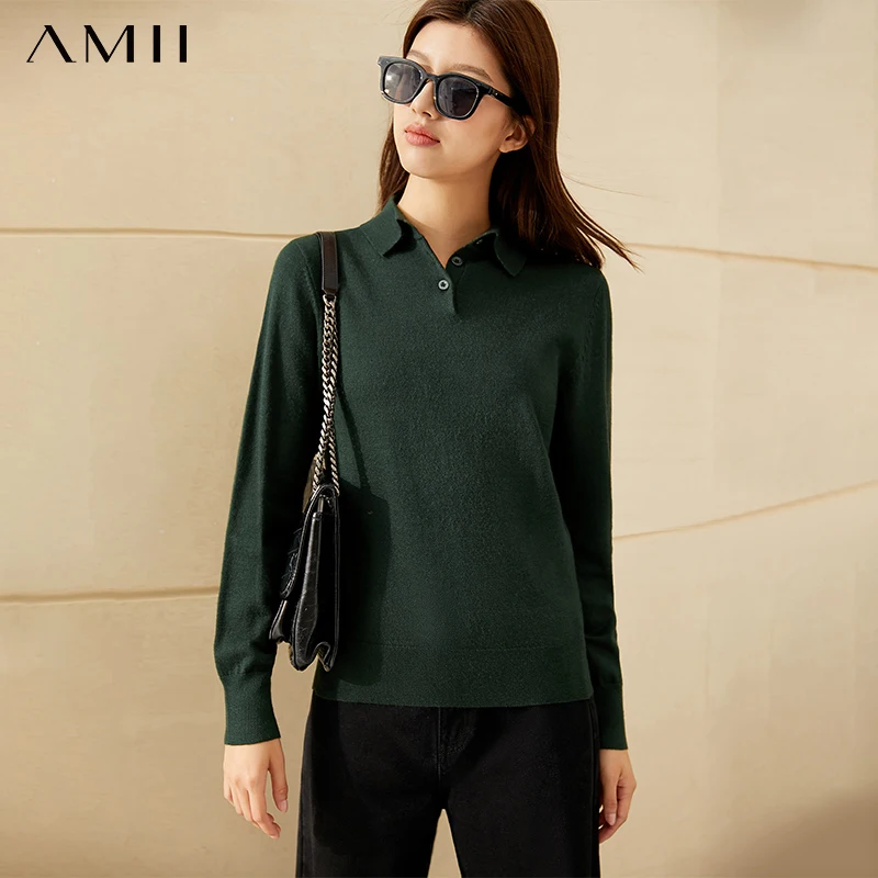 Повседневный женский свитер Amii в стиле минимализма на осень и зиму модный