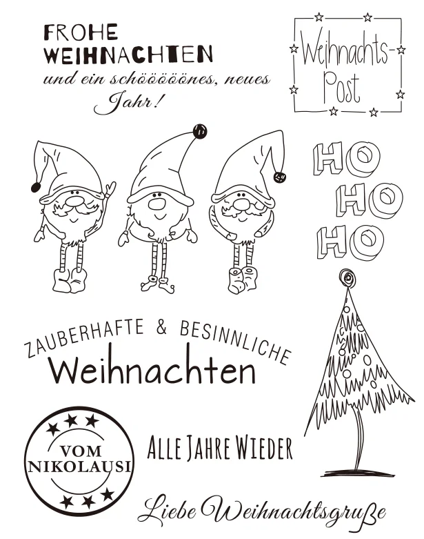Немецкий Счастливого Рождества Санта Клауса прозрачный силиконовый резиновый
