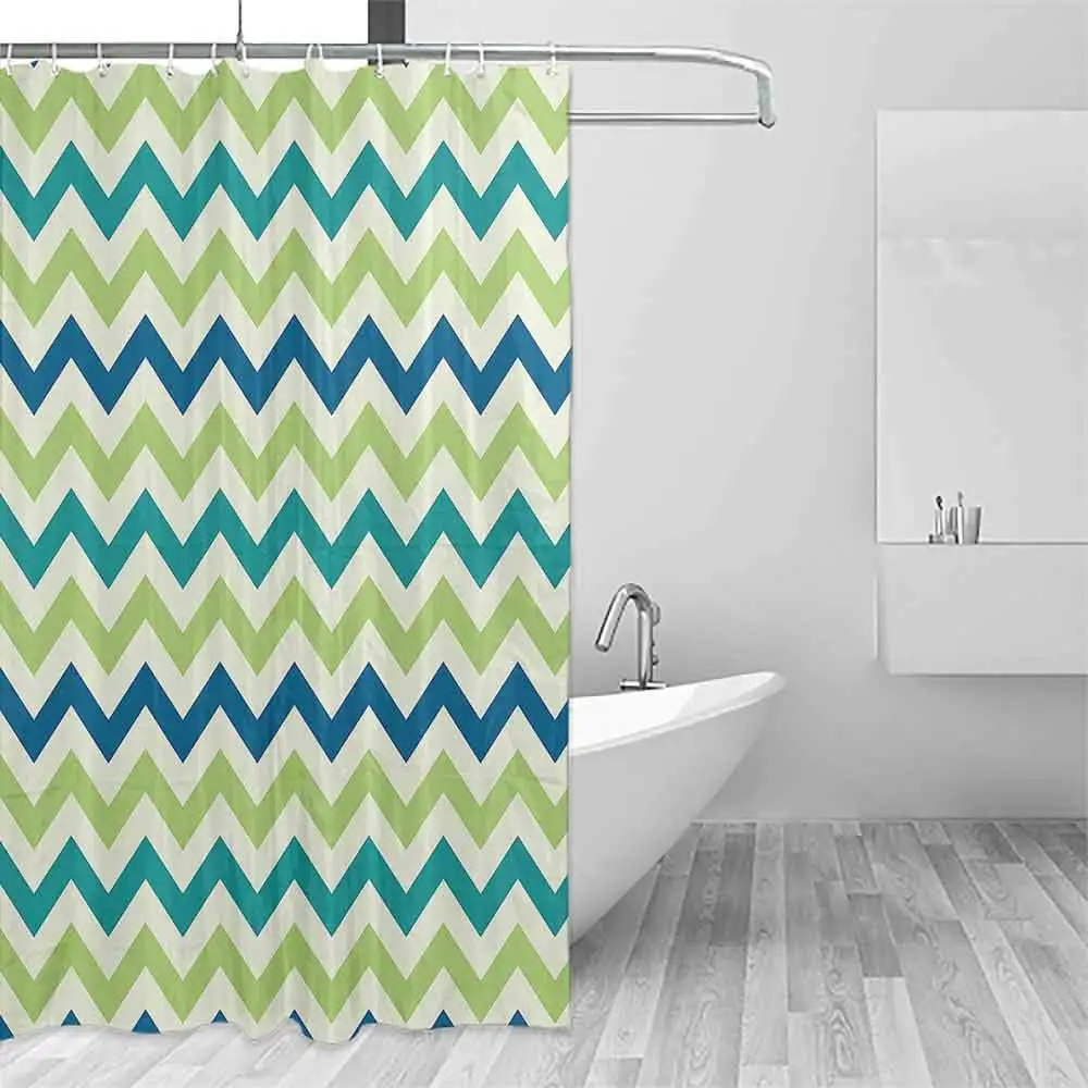 

Collection Vintage Popular Zig Zag Chevron Pattern Classics Decorative Stripe Artful Shower Curtain