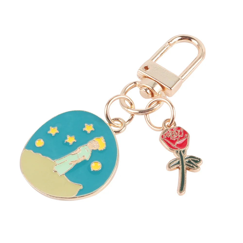 

Fashion Elegant Blue Ribbon Keychain Simple Flower Keyring Korean Car Bag Ornament Bluetooth Headset Pendant Charm Accessories
