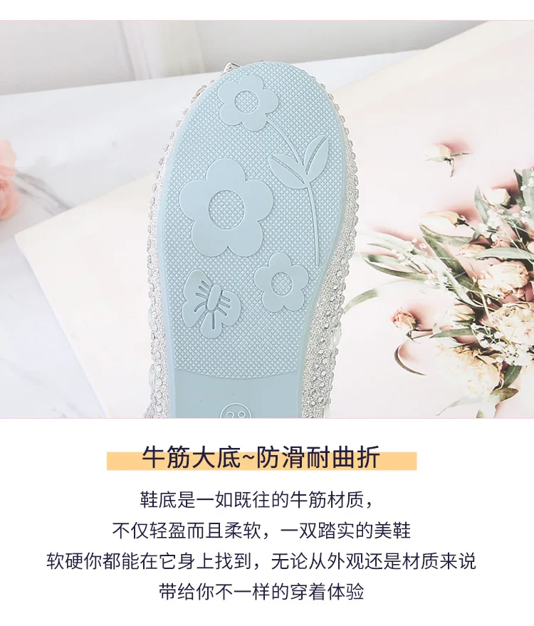 

2020 New children's shoes Girls Rhinestone Performance shoes soft bottom girls princess shoes Summer kids sandals