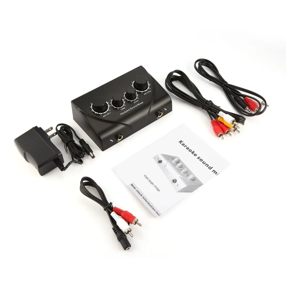 Karaoke Machine Professional Sound Mixer Mini Echo Digital Audio System Devices Microphone Console US Plugs | Электроника