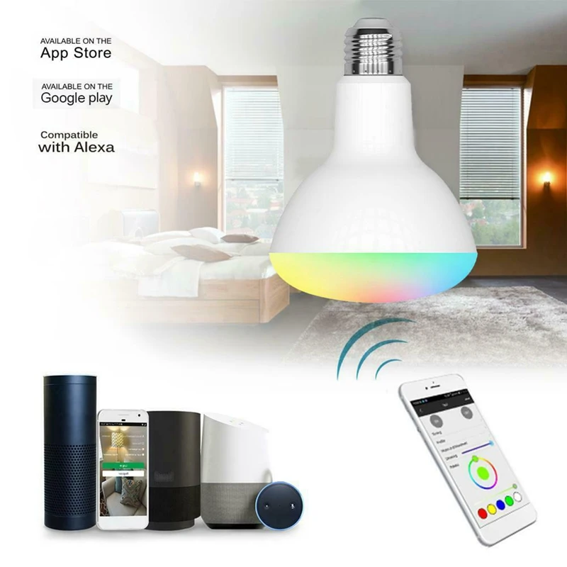 

Smart Wifi BR30 Bulb 9W RGBW Light E27 Tuya/Smart Life APP Remote Control Work with Alexa Google Home IFTTT