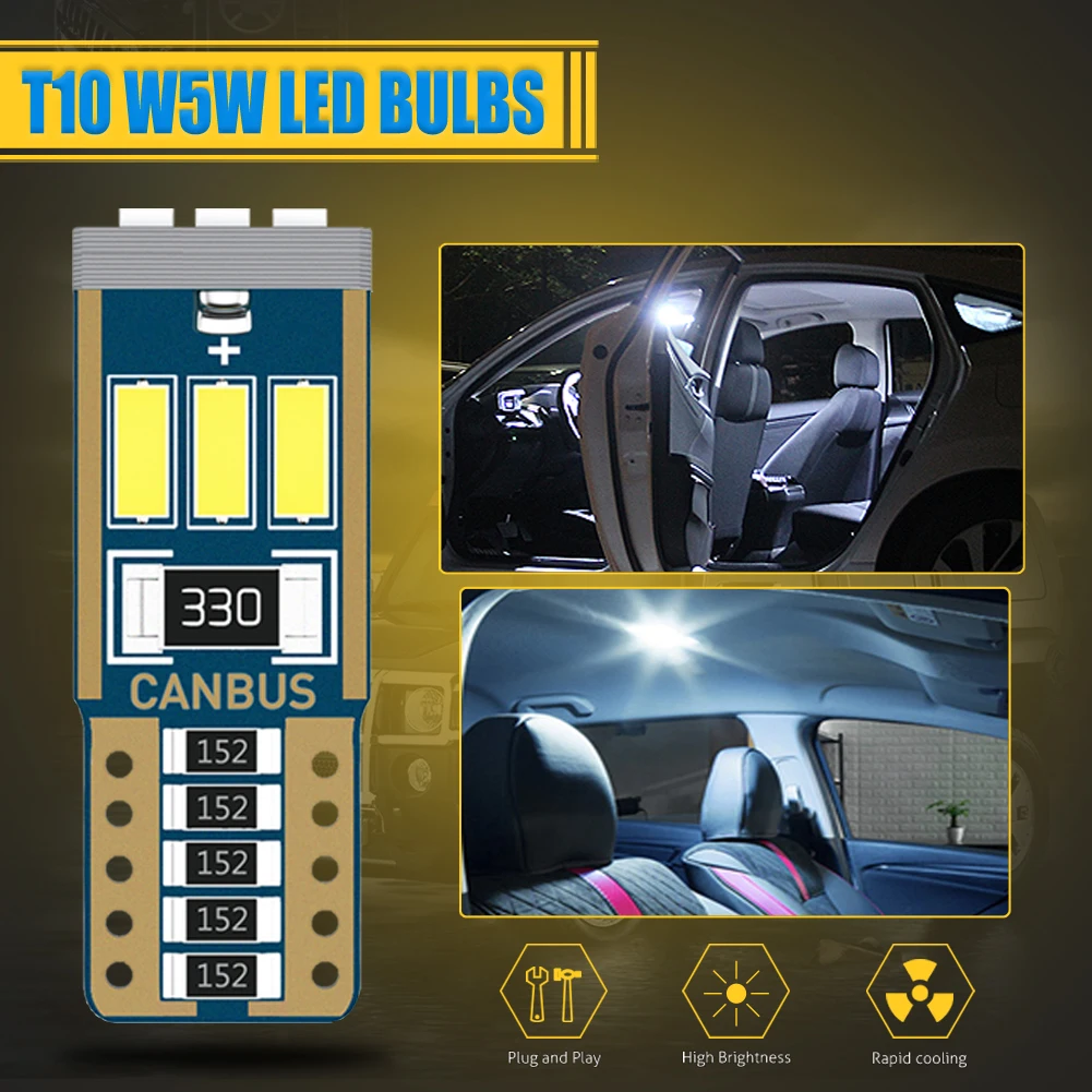 Автомобильные светодиодные лампы Canbus T10 W5W 168 194 для салона автомобиля Mitsubishi Lancer 9 10