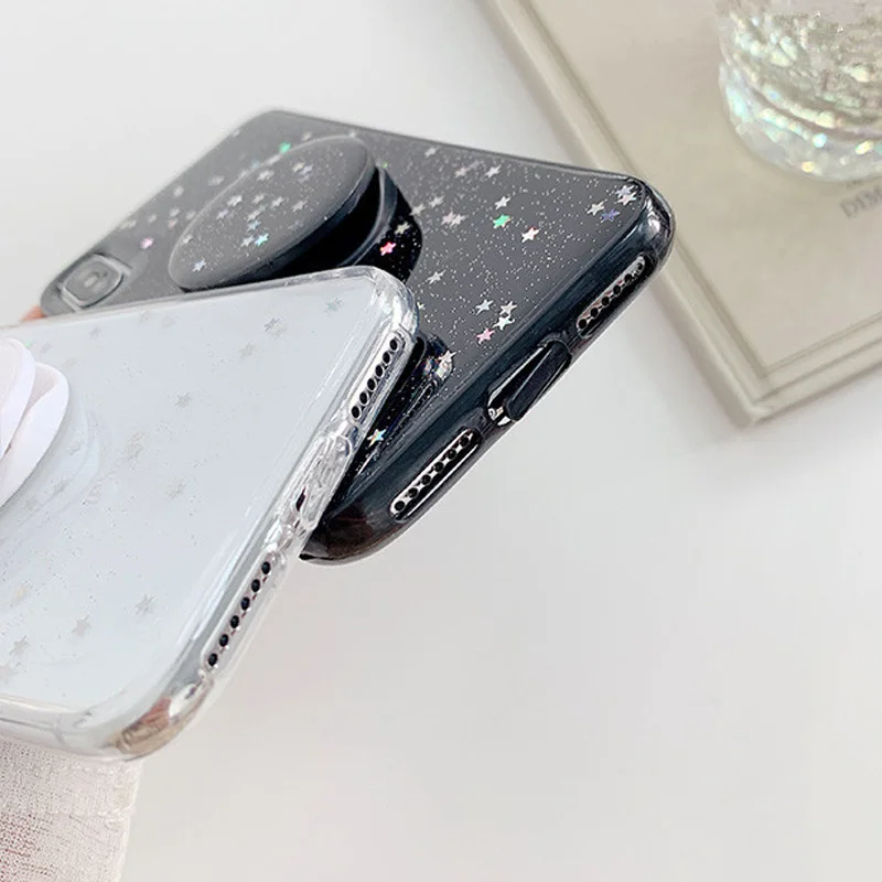 

Kickstand Holder Phone Cover Case For iPhone 12 Mini 11 Pro XS Max XR X 8 7 6S Plus Cases Glitter Star Coque For iPhone 11