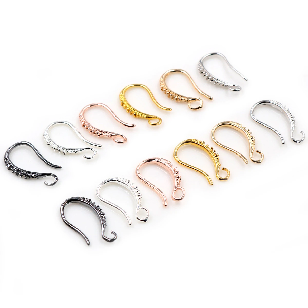 17x10mm 20pcs Rhodium Silver Gold Plated Earring Findings Earrings Clasps Hooks Fittings DIY Jewelry Making Accessories Earwire - купить по