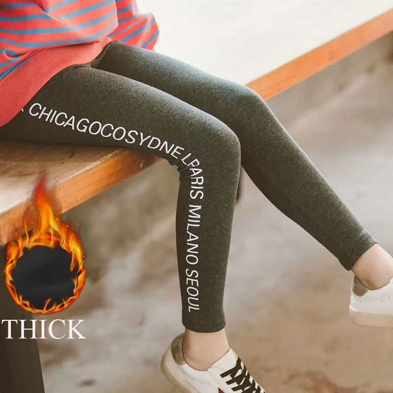 Детские зимние леггинсы с буквенным принтом на возраст 6 12 лет|Брюки| |