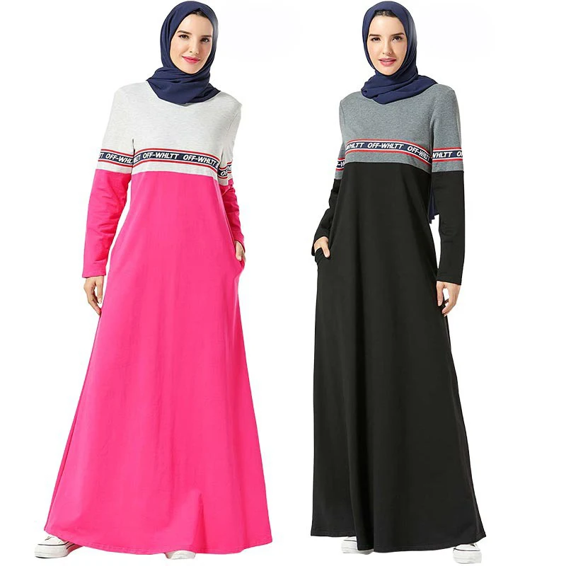 

Pirate Curiosity Abaya Dubai Turkey Muslim Fashion Hijab Dress De Moda Islam Clothing Stitching Color Pocket Musulmane Vestidos