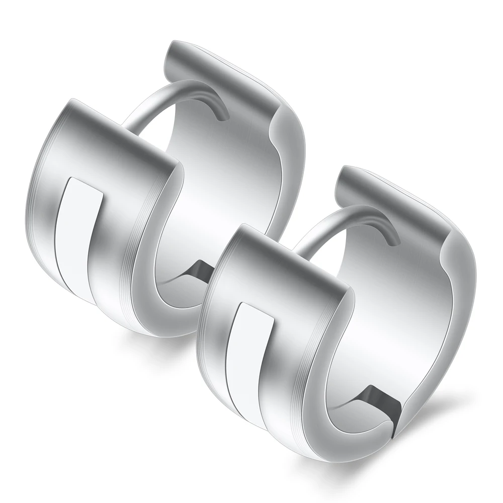 7mm Wide Two Colors 316L Stainless Steel Hoop Earrings for men women wholesale Rock Enamel Jewelry earrings | Украшения и