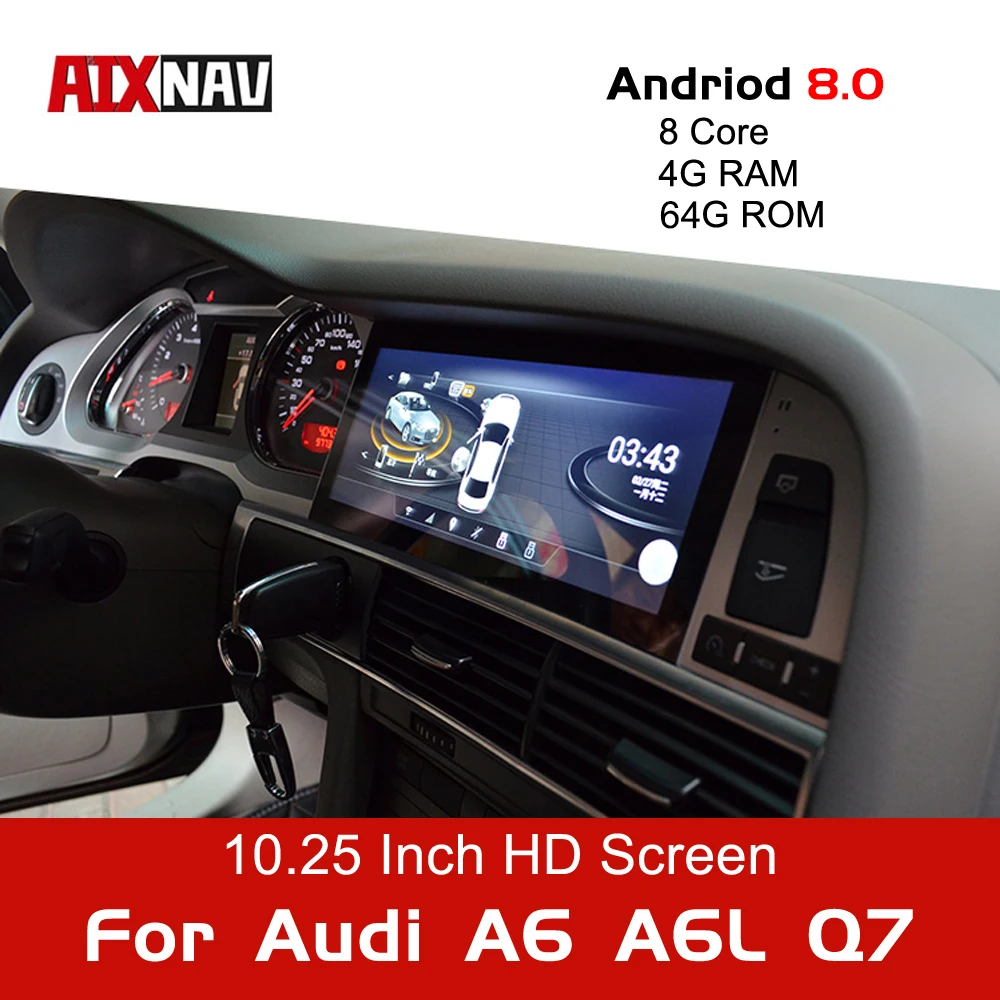 Автомобильный мультимедийный плеер на Android 9 0 8 ядер 64 ГБ с GPS Bluetooth DVR для Audi A6 A6L Q7