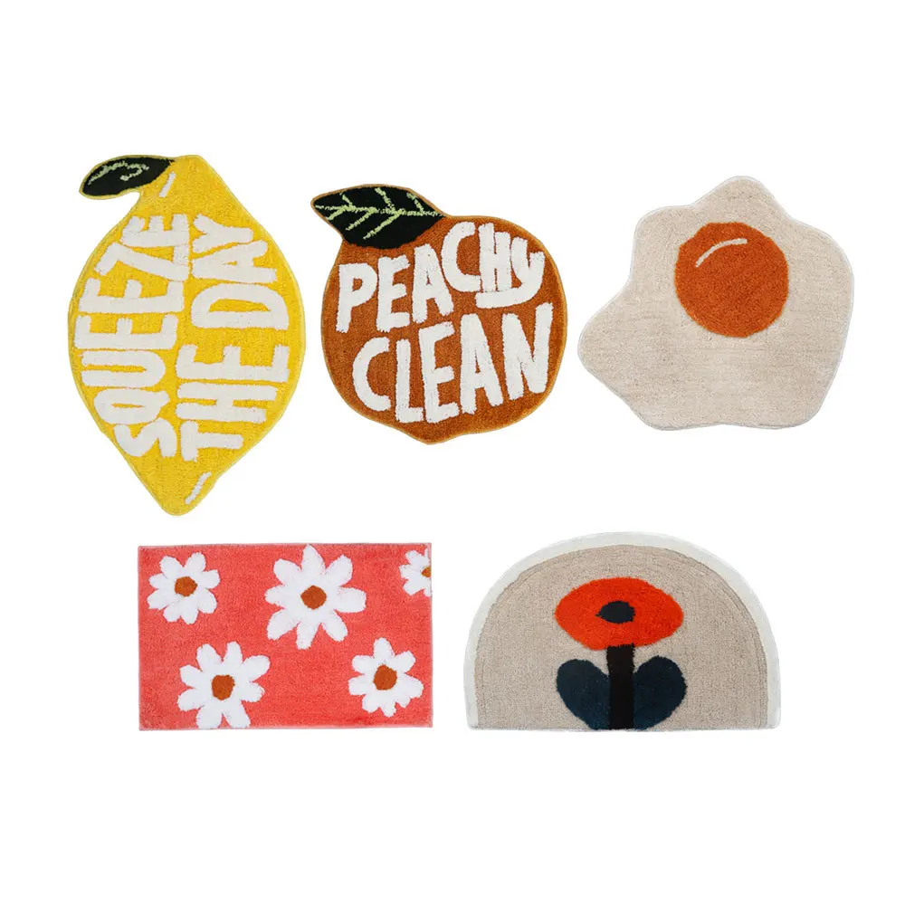 Нескользящие коврики для ванны мультяшный яркий коврик ванной лимон персик