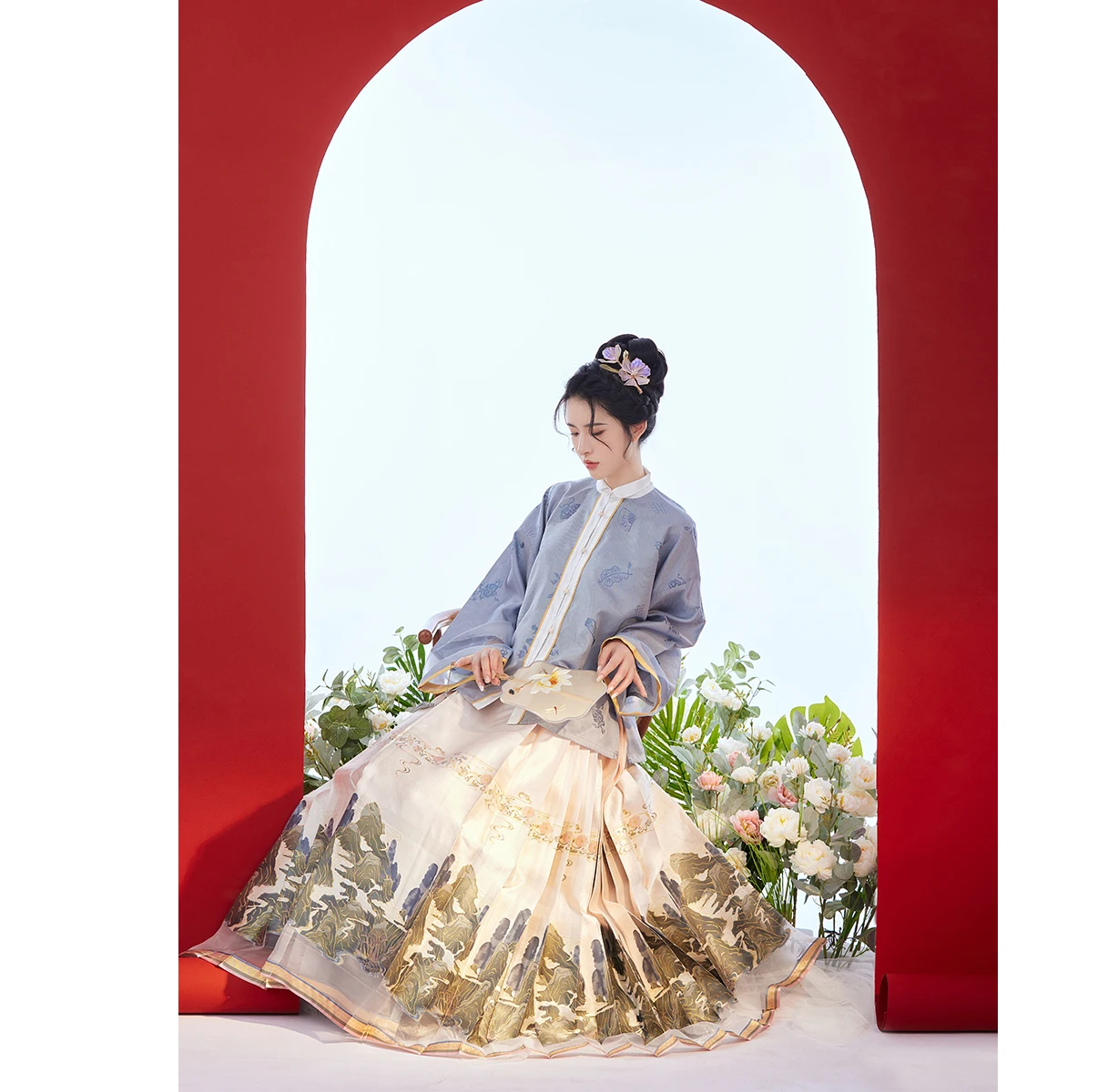 Женский традиционный костюм Hanfu в традиционном китайском восточном стиле с