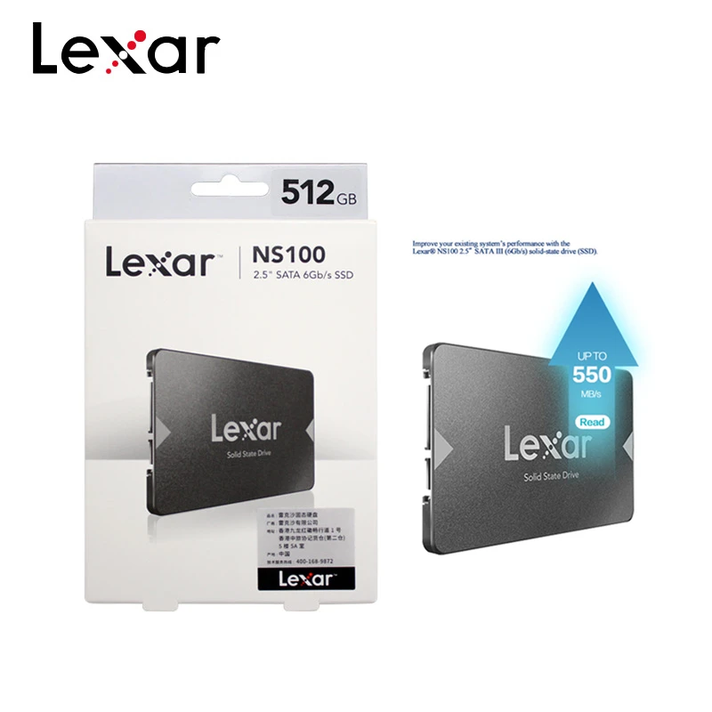 Lexar NS100 SATAIII SSD 512 ГБ 256 128 2 5 &quotВнутренний твердотельный накопитель 550 МБ/с./с жесткий
