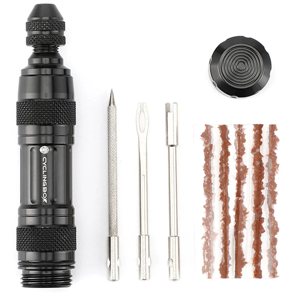 

Bicycle Tire Repair Tool Aluminum Alloy Tubeless Tire Wheel Tire Puncture Plug Repair Kit Tire Service Tool For Bike Tire