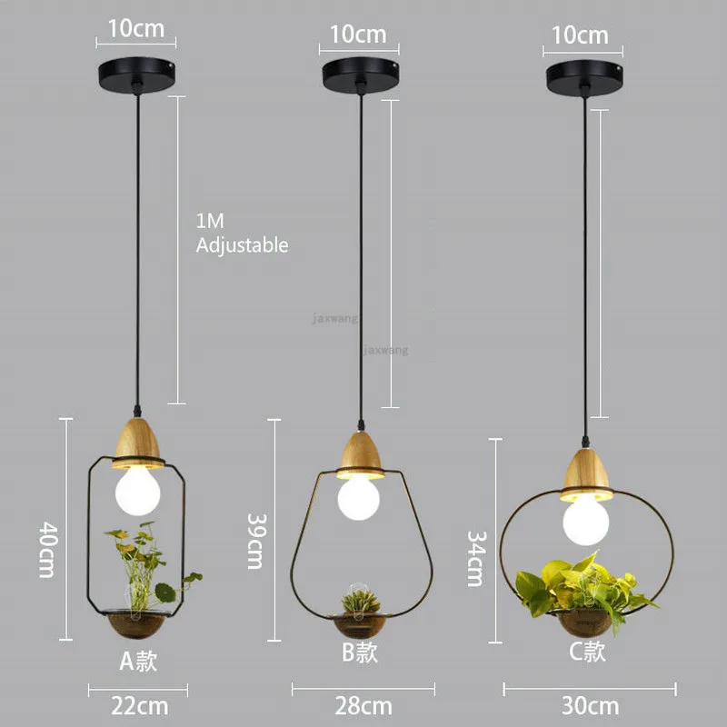 Nordic LED Pendant Lights Restaurant Creative Plant Decoration Hanging Lamp Loft Fixtures Kitchen | Освещение