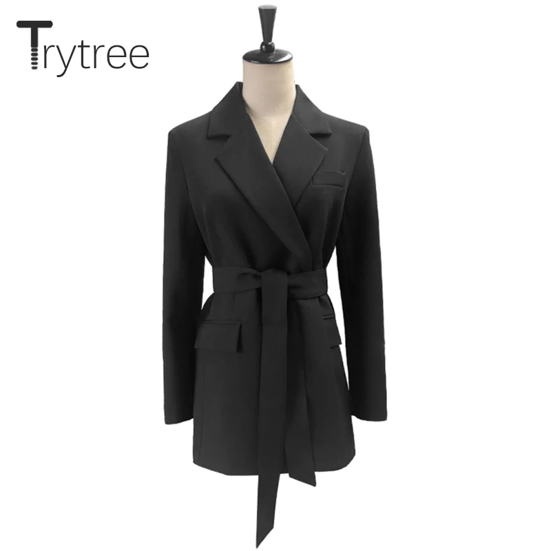 Trytree 2020 осенне зимнее женское повседневное пальто кардиган с отложным воротником