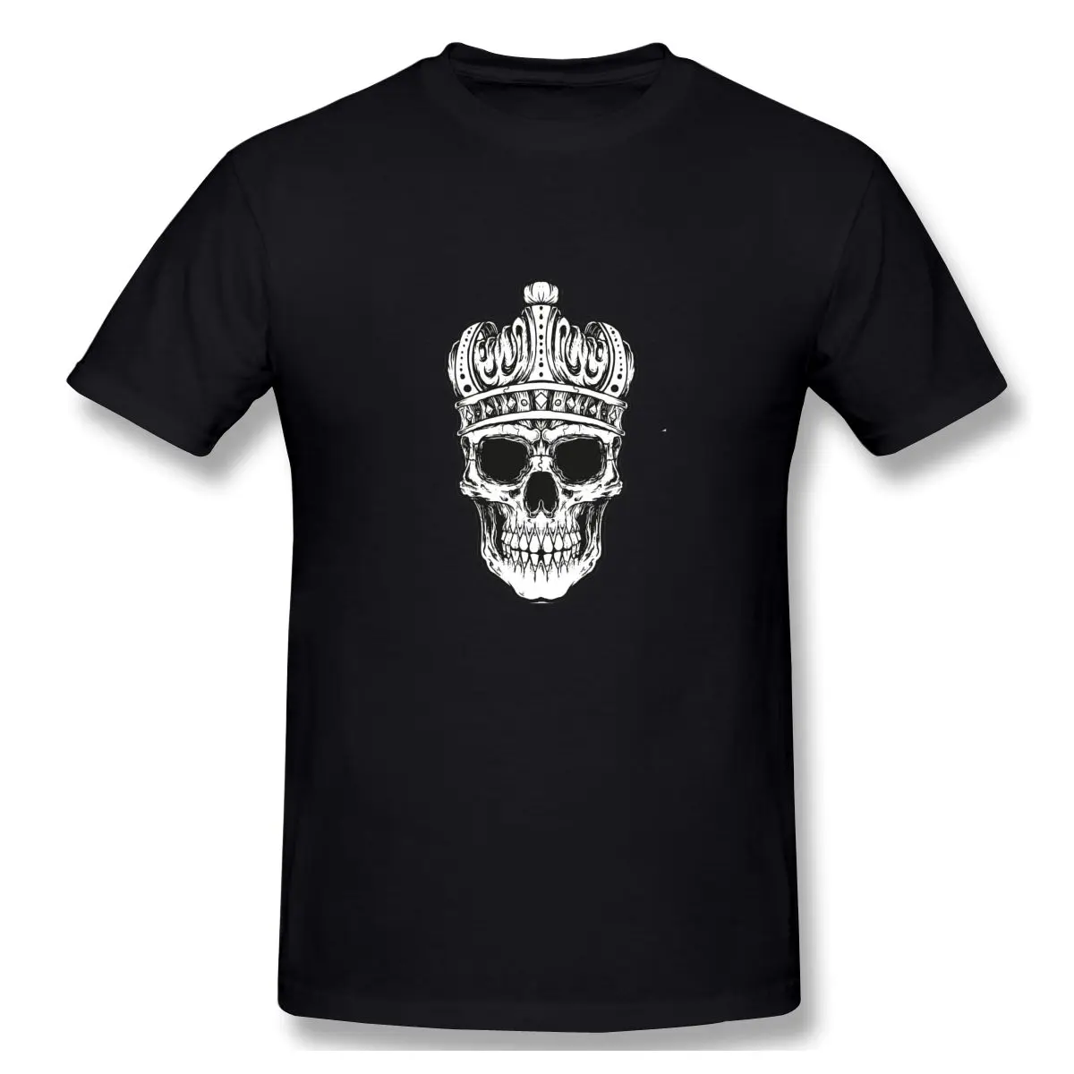 

2021 Summer New Skull Print O-neck T-shirt Men's Fashion Casual Large Short Sleeve Street Dress Hip Hop Top