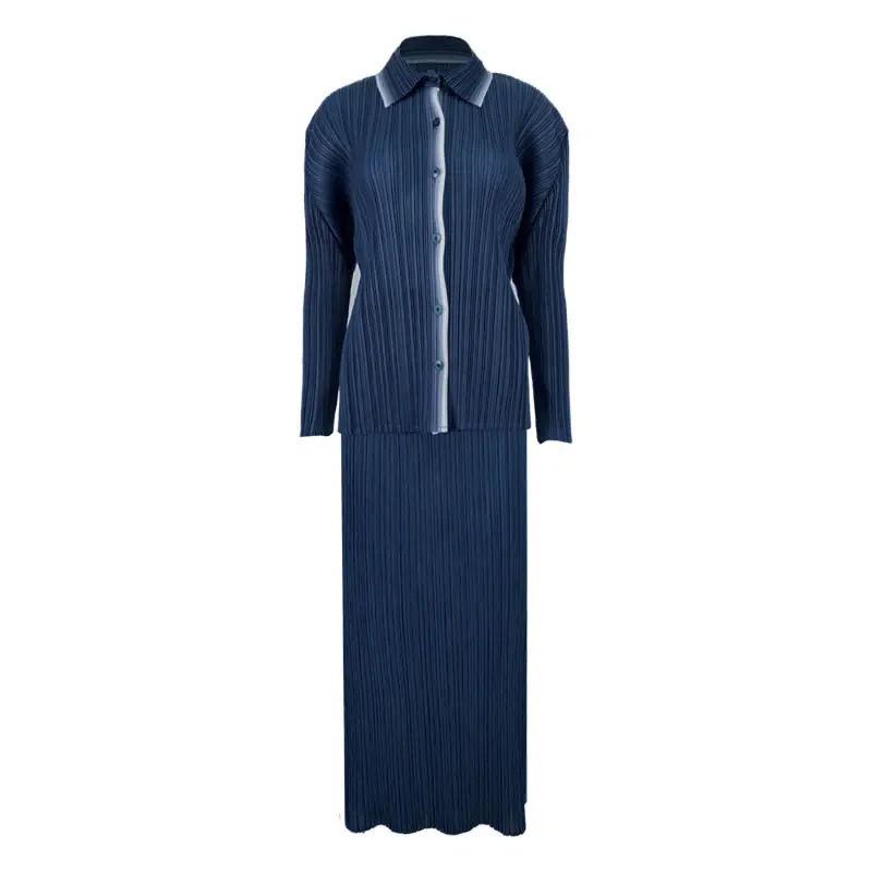 

XITAO Knitted Two Piece Set Women Fashion New Full Sleeve Top Split Minority Sheath Skirt Elegant Minority Loose LDD1423