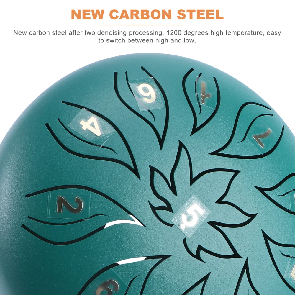 

1 Set Steel Tongue Drum 11 Tune Tongue Drum Instrument with Drum Stick Stand