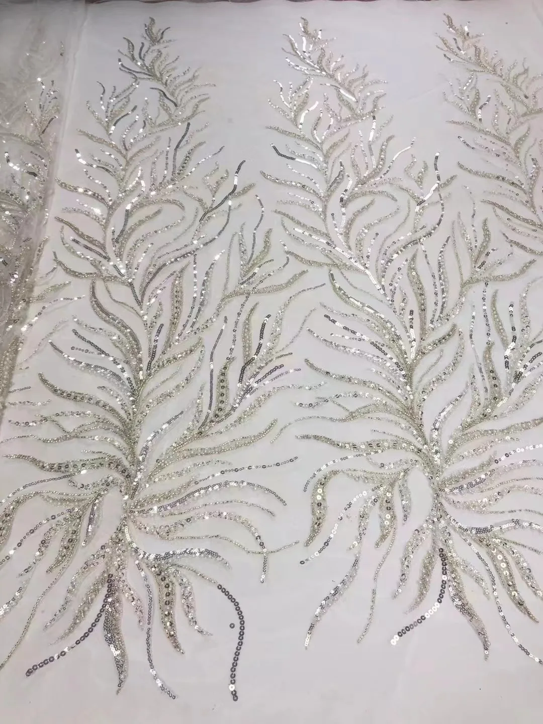 

Белое Тюлевое свадебное элегантное Лондонское Африканское платье с блестками и бусинами с вышивкой кутюр кружевная ткань для повода/пилен...