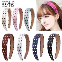 new elegant polka dot wide cloth headbands children cartoon hair bands girl handmade hair hoop turban cute hair accessories gift