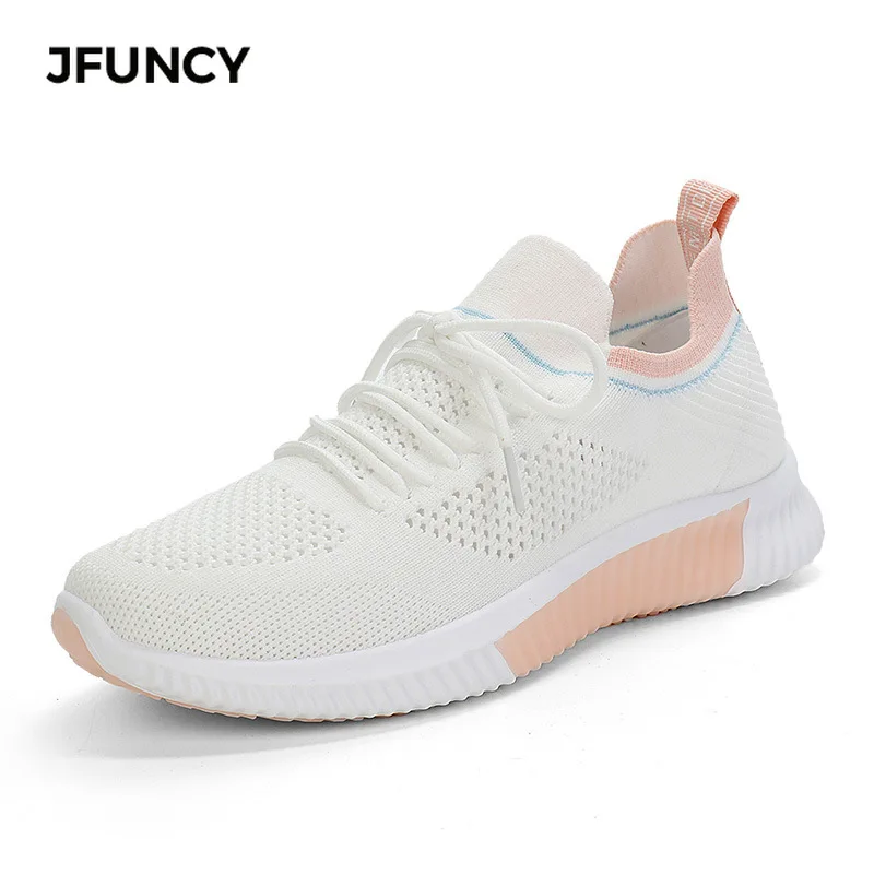 

JFUNCY Spring Autumn Women's Sneakers Fashion Woman Sports Shoes Girl Student Mesh Breathable Sport Shoe Casual Women Flats
