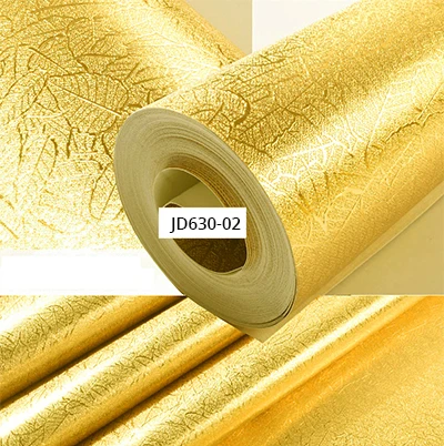 JD630 02 Высокое качество 3D Золотая фольга настенная бумага рулон для стены ПВХ водонепроницаемая поверхность Роскошная настенная бумага для бара гостиной современный настенный Декор - Цвет: JD630 02
