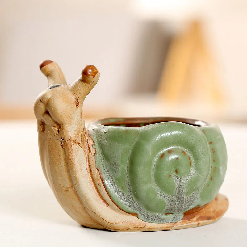 Винтажные керамические цветочные горшки плантатор для суккулентов животных