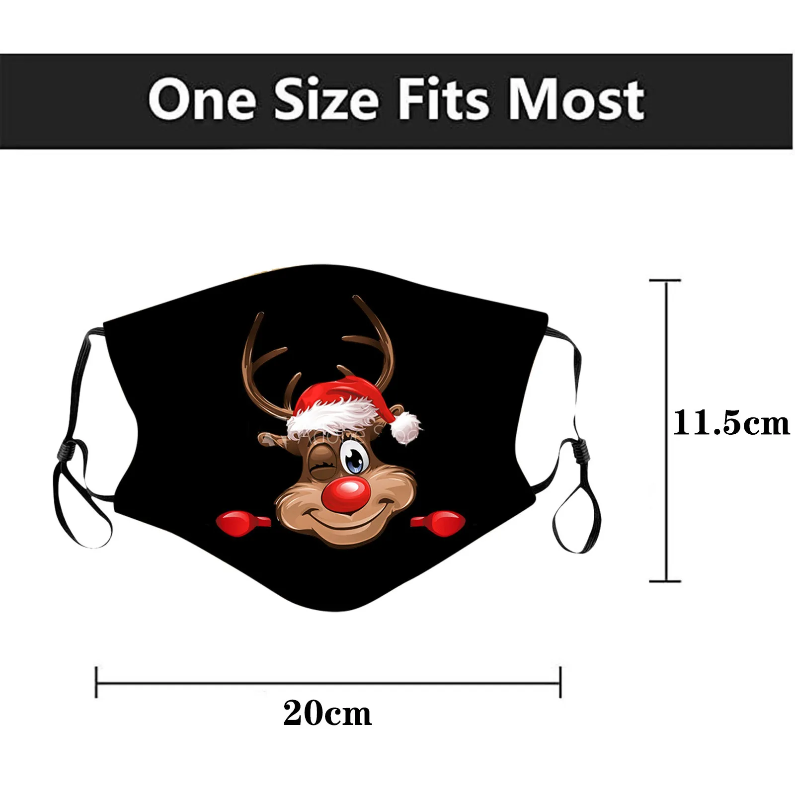 

10pc adult christmas mask Deer Printed Mouth Masks for Protection Face Mask Washable Reusable Earloop Masks masque noel K4
