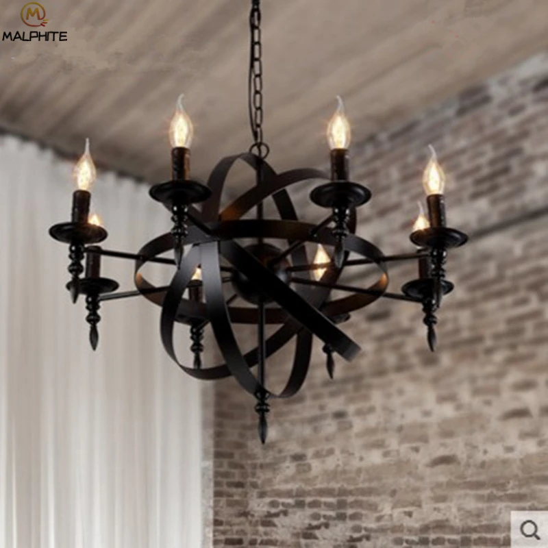 Скандинавский винтажный светодиодный Железный Лофт люстра креативные