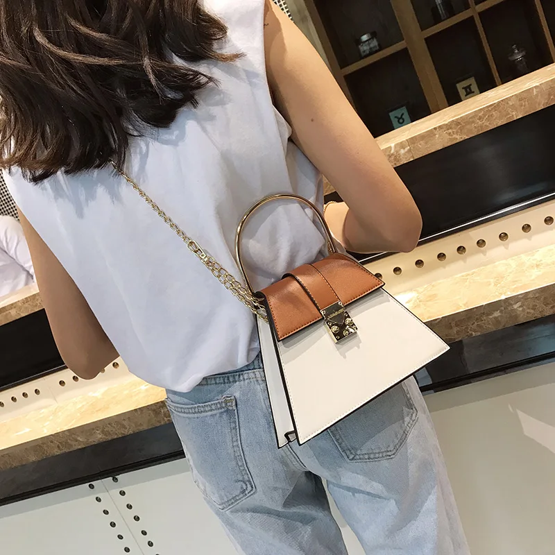 

Casual lady sweet shoulder bag new messenger bag handbag chain simple small bag fashion messenger bag metal chain handbag 2021