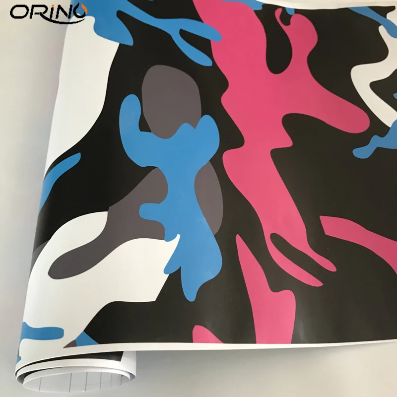 Цветная черная синяя белая розовая красная камуфляжная виниловая наклейка