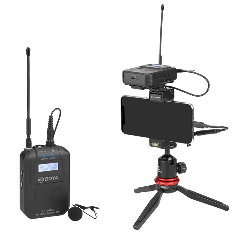 BOYA BY WM6S UHF Беспроводная петличная микрофонная система всенаправленная