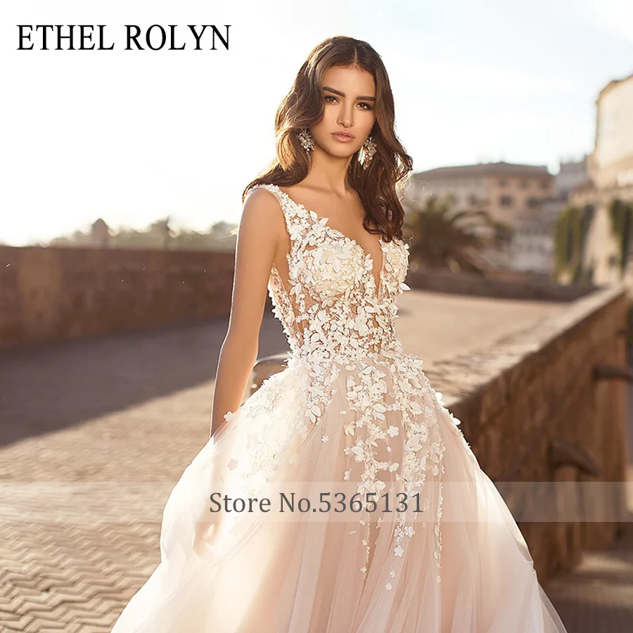 Сексуальное свадебное платье ETHEL ROLYN с открытой спиной 2021 Vestido De Noiva цвета