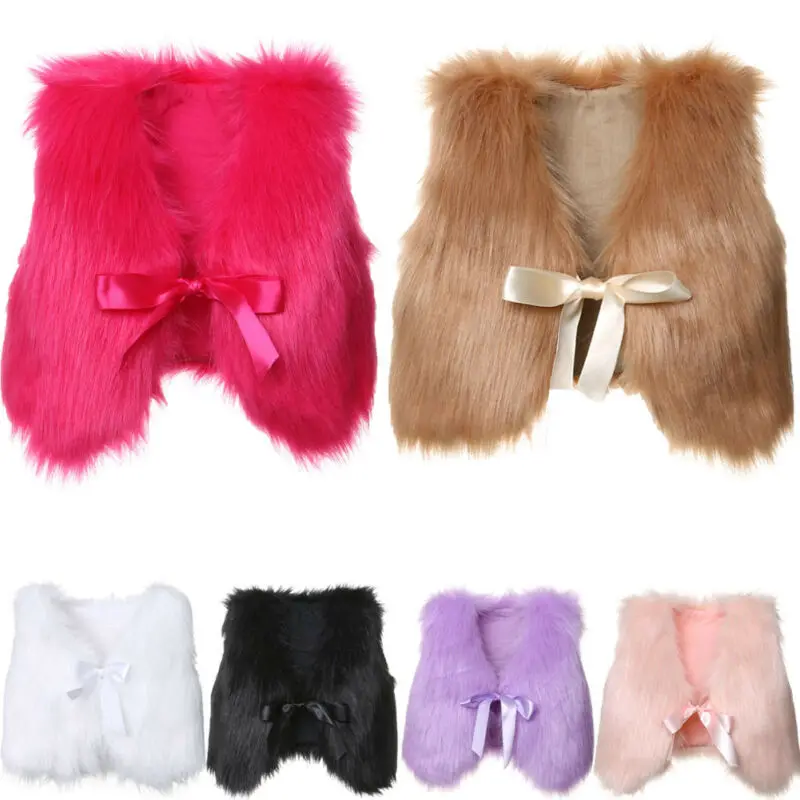 

Fashion Baby Kids Girls Faux Fur Vest Waistcoat Winter Warm Jacket Coat Outwear Clothes 1-5Y