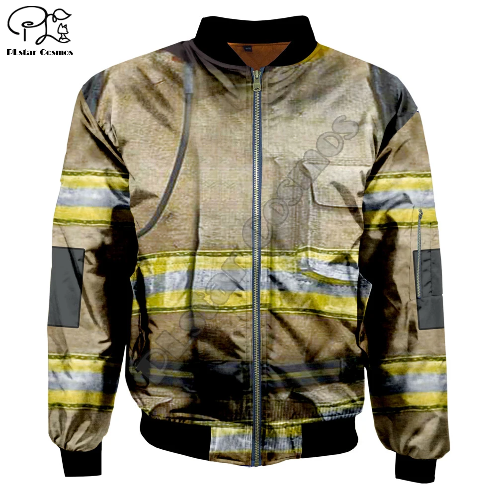 

Men Unisex Firefighter 3D Printed Warm Bomber Jackets women Winter Thick Casual Long Sleeve fireman Flight Jacket coat tracksuit