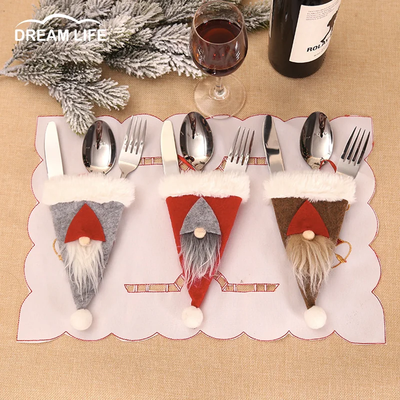 

Рождественские украшения, крышка для столовых приборов, ручные украшения для дома, рождественские подарки, Рождество 2021, новогодний декор, ...